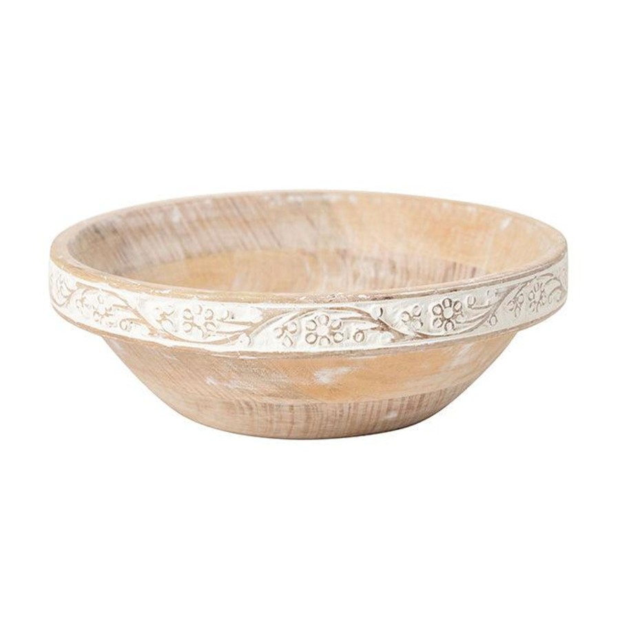 Decor Items | Pure Homewares Yardley Mangowood Whitwash Bowl - Large