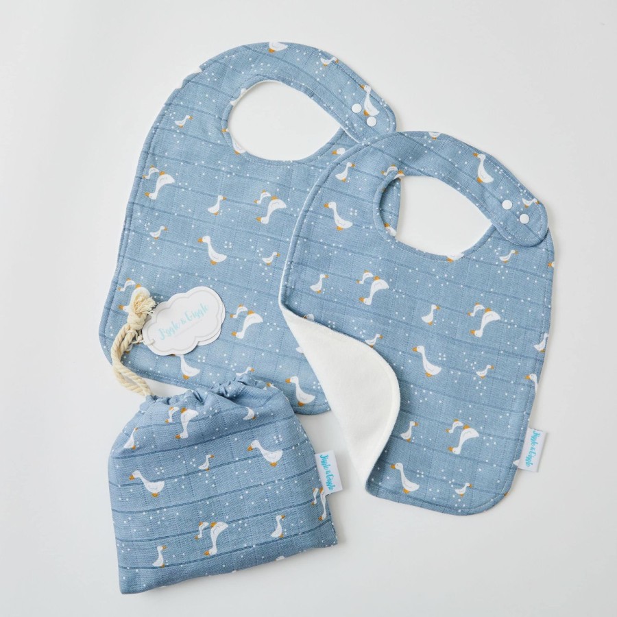 Nursery & Nurture | Pilbeam Living Muslin Bib 2 Pack - Blue Goose