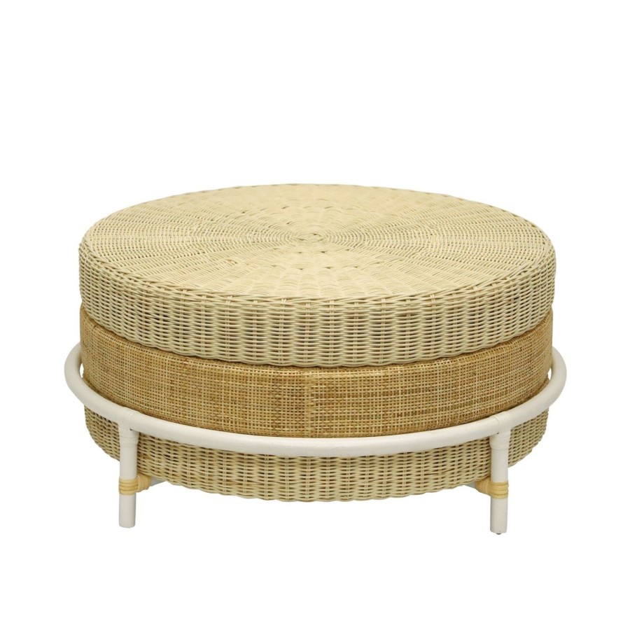 Furniture | Robert Mark Mula Woven Stool - Natural/White