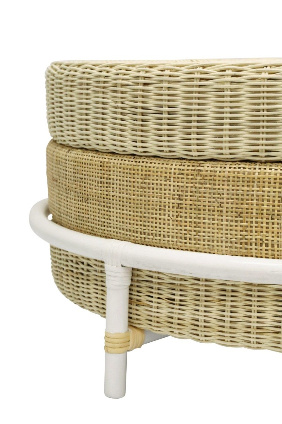 Furniture | Robert Mark Mula Woven Stool - Natural/White