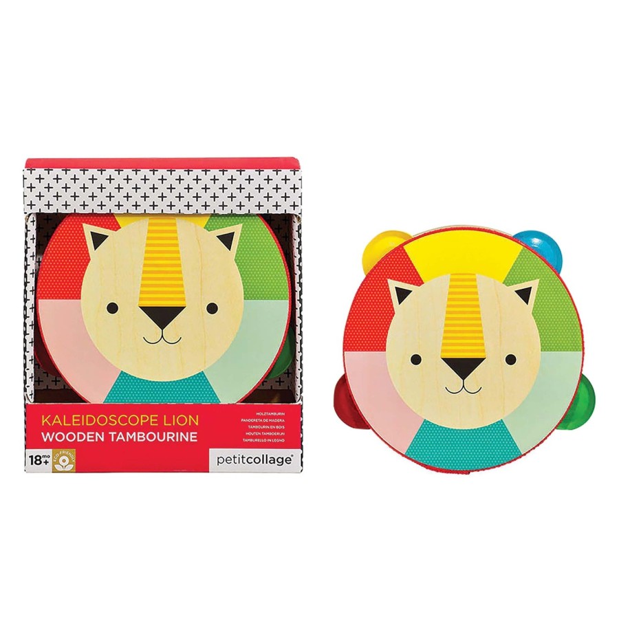 Toys | Petit Collage Lion Wooden Tambourine