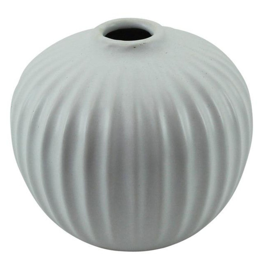 Pots, Planters & Vases | NF Grooved Bud Vase 12.5X11Cm - White