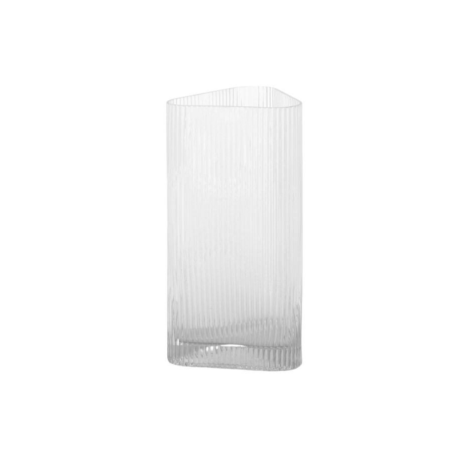 Pots, Planters & Vases | Coast To Coast Home Rimple Ribbed Glass Vase 15X28Cm Clear