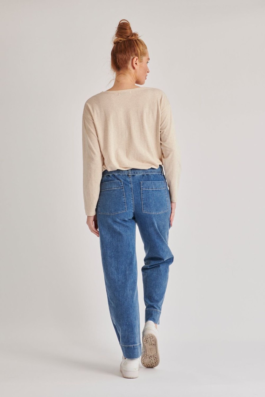 Pants | One Ten Willow Belt Feature Pant - Mid Blue