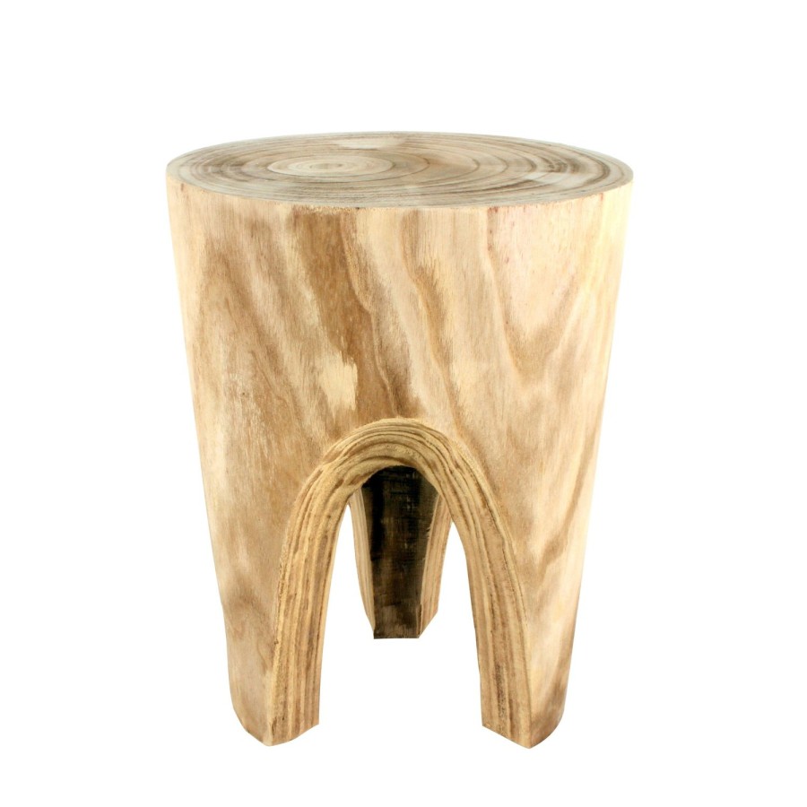 Furniture | Maine & Crawford Arabella Paulownia Wood Stool - Natural