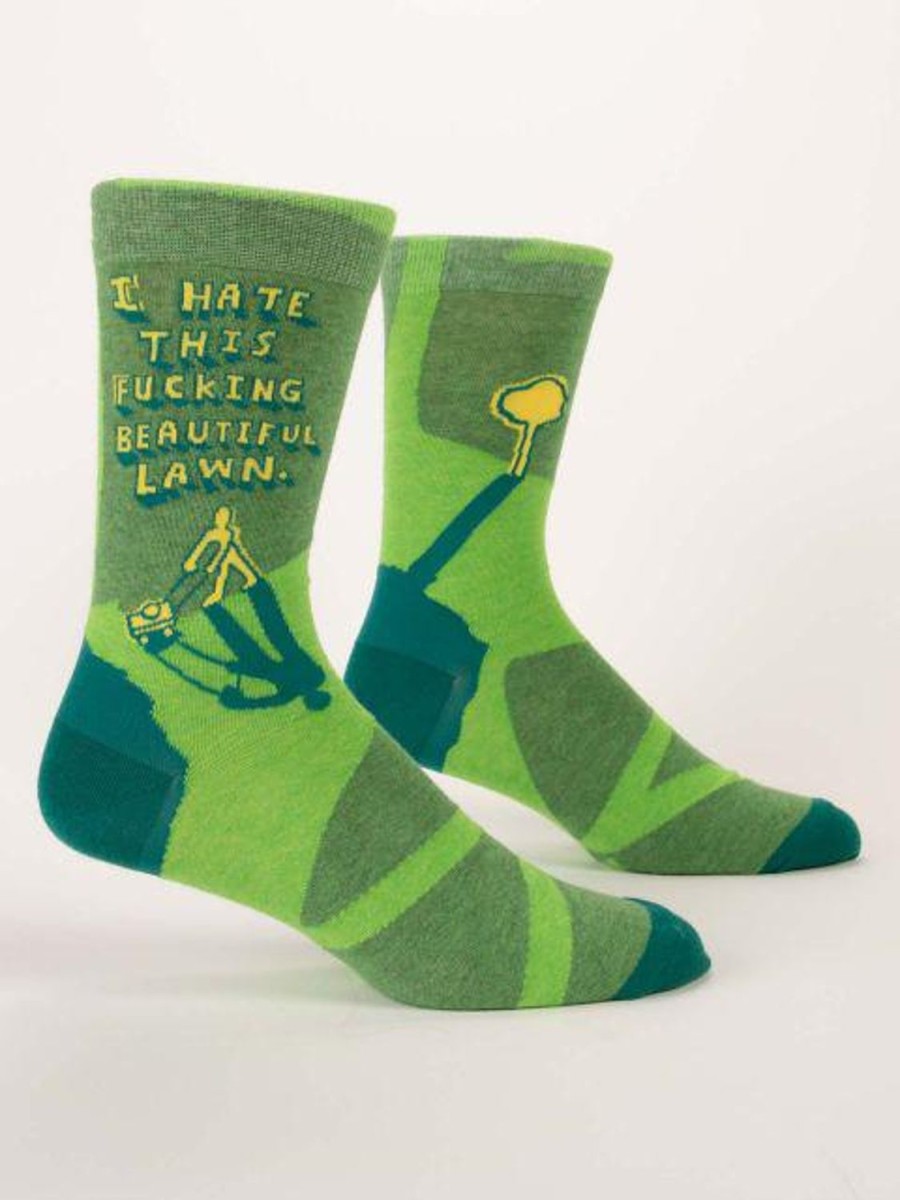 Fun & Games | Blue Q I Hate This Fucking Beautiful Lawn Men'S Crew Socks