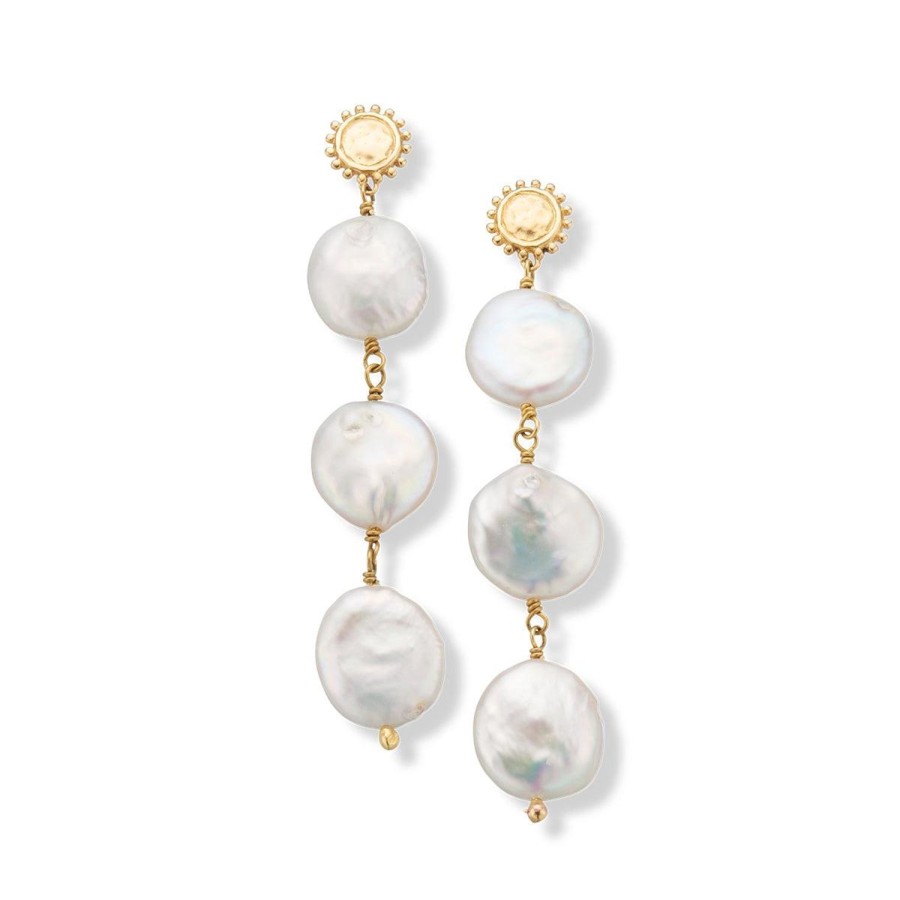 Jewellery | Palas Rhodes Three Pearl Drop Earrings