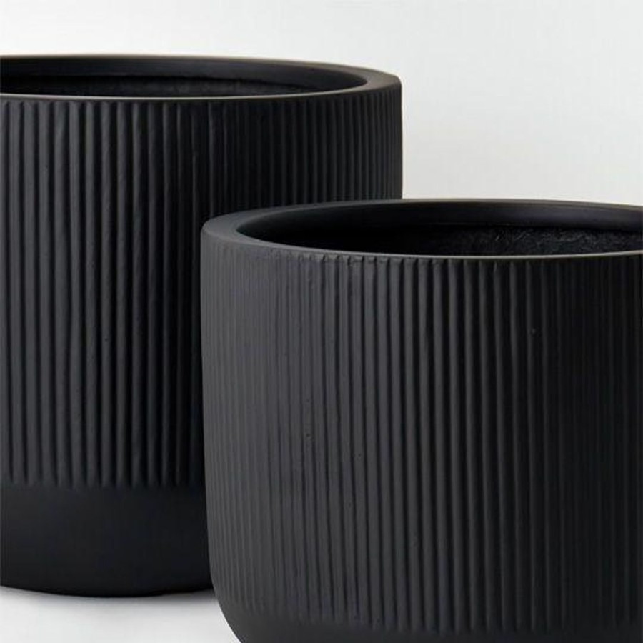 Pots, Planters & Vases | Floral Interiors Linear Pot Black - Short