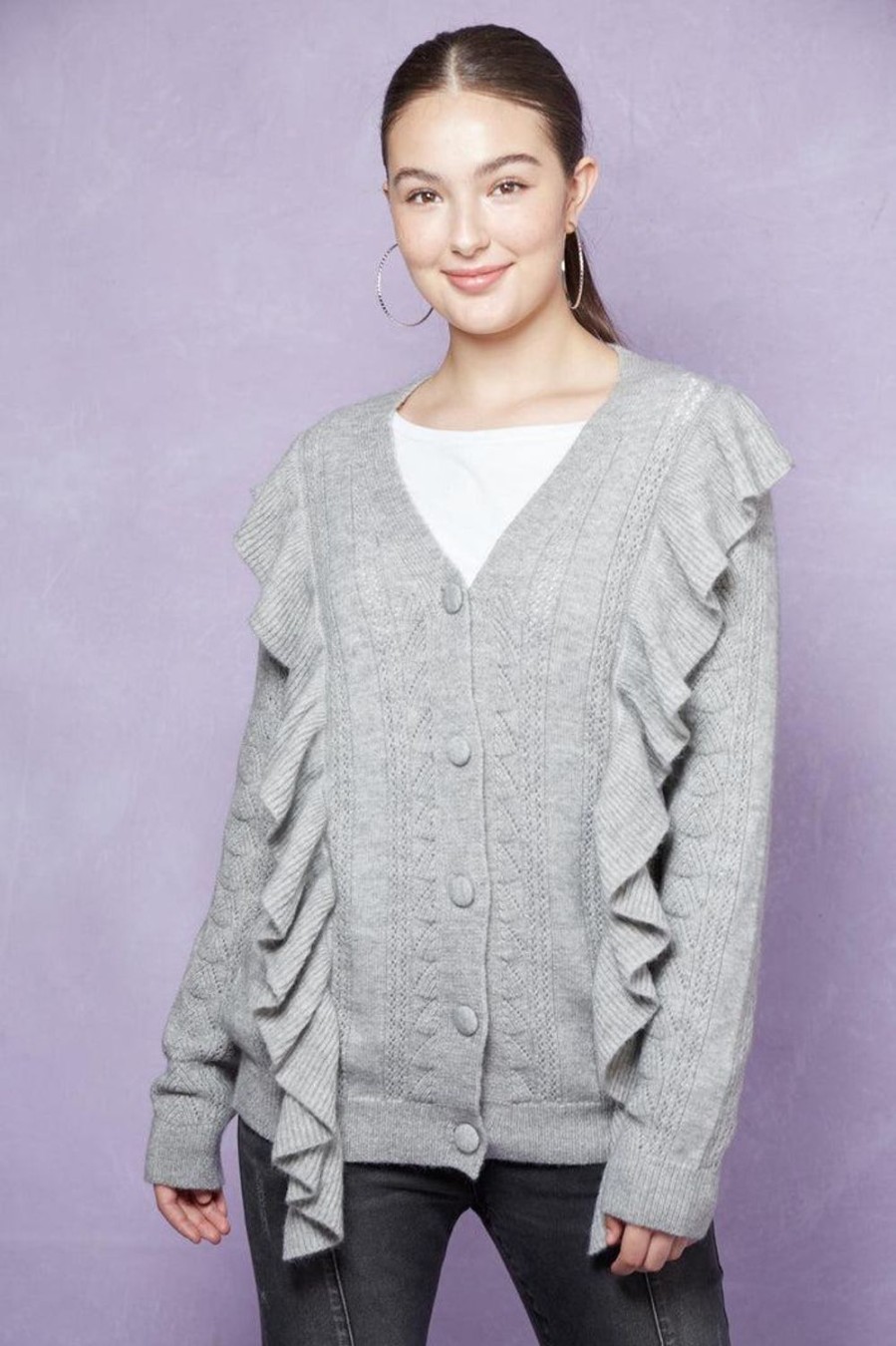 Knitwear & Jumpers | Isle Of Mine Romy Ruffle Cardigan - Marle