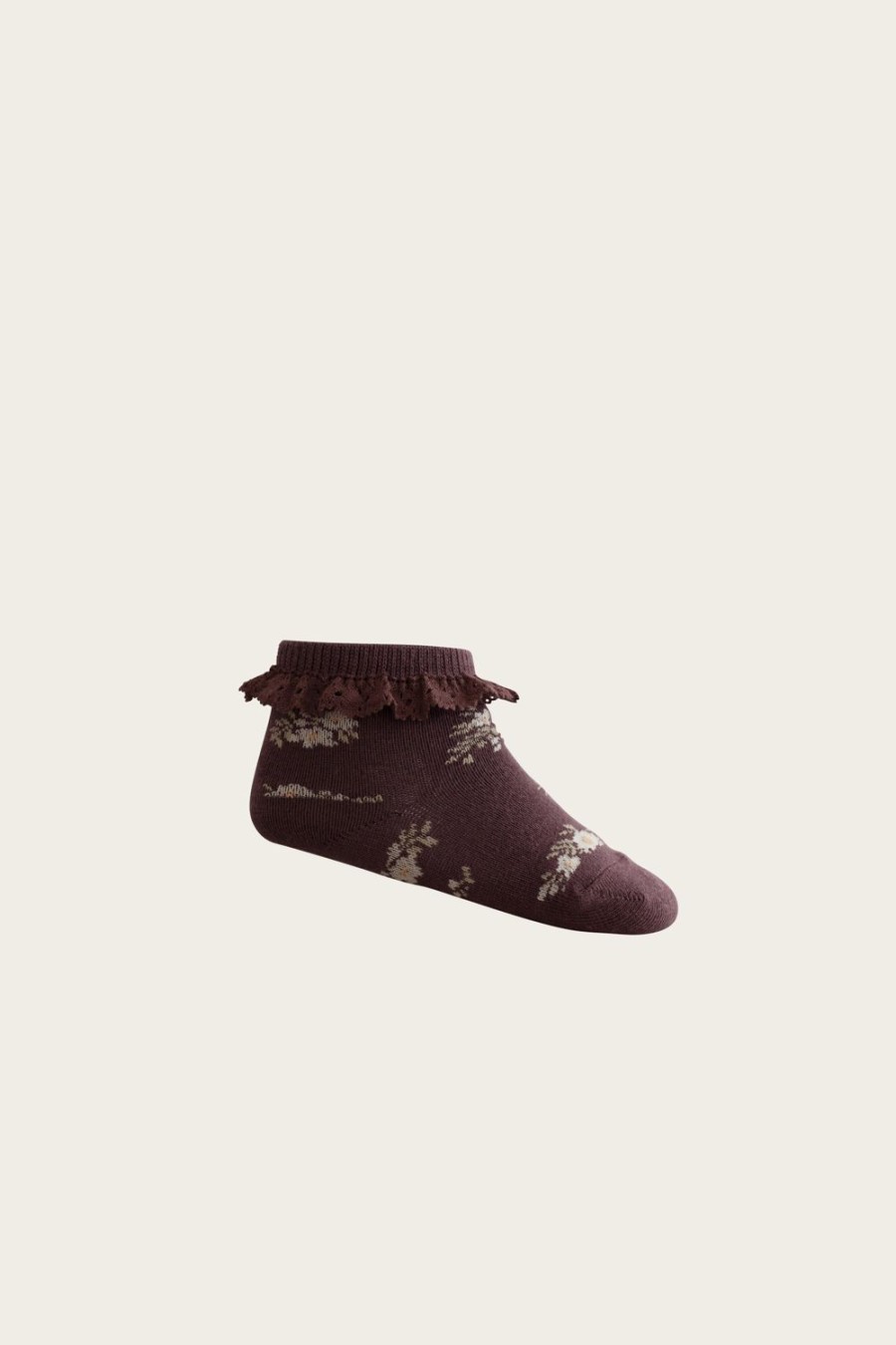 Clothing & Accessories | Jamie Kay Frill Ankle Sock - Petite Fleur Blackberry