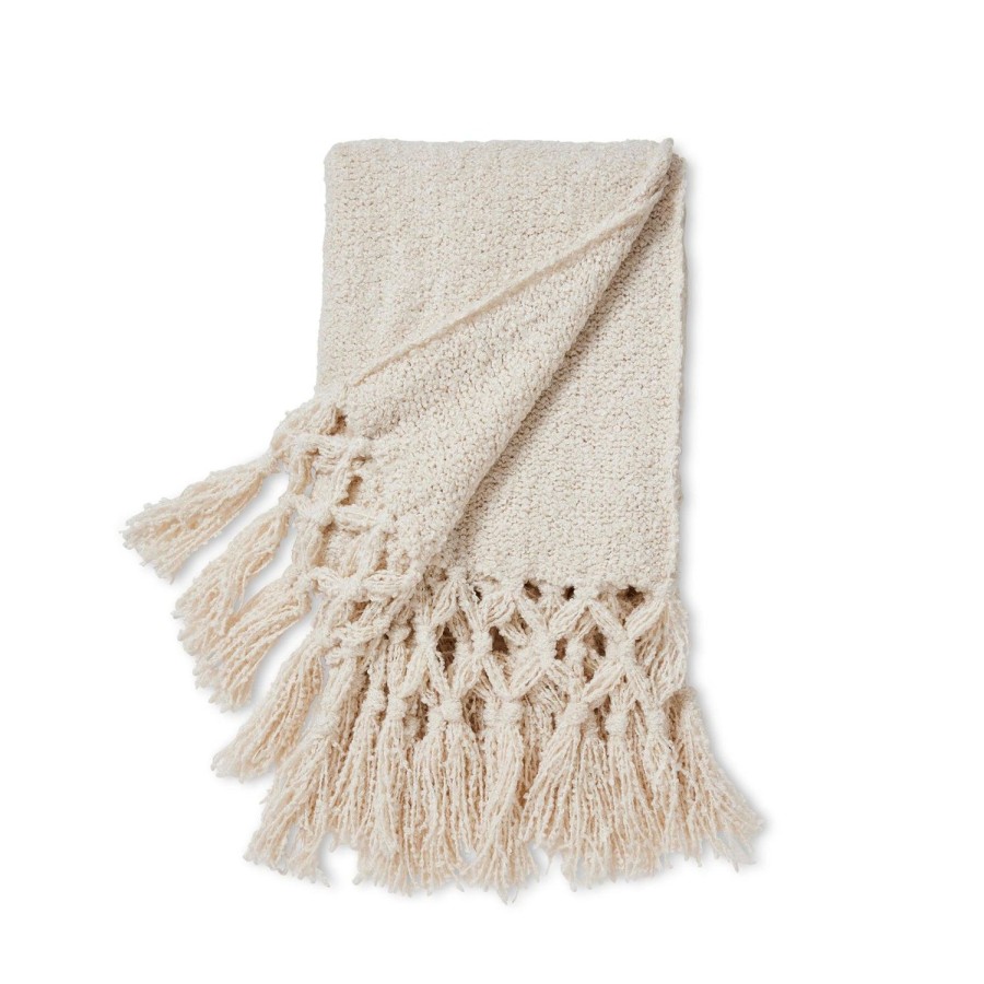 Soft Furnishings | Madras Link Ava Boucle Tassel Throw Cream