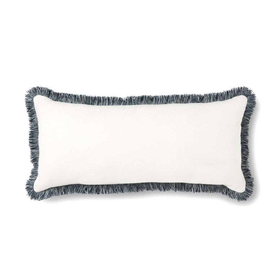 Soft Furnishings | Madras Link Vera Blue Melange Fringe Cushion 35X75Cm