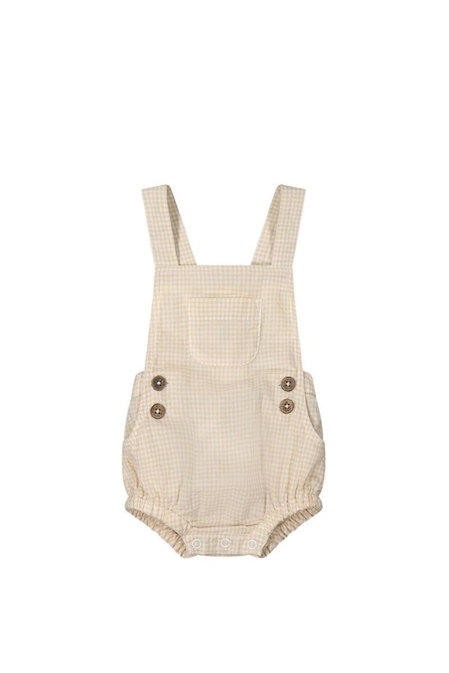 Clothing & Accessories | Jamie Kay Organic Cotton Robin Romper - Sesame Gingham