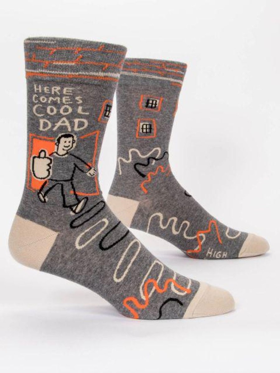 Fun & Games | Blue Q Here Comes Cool Dad Men'S Crew Socks