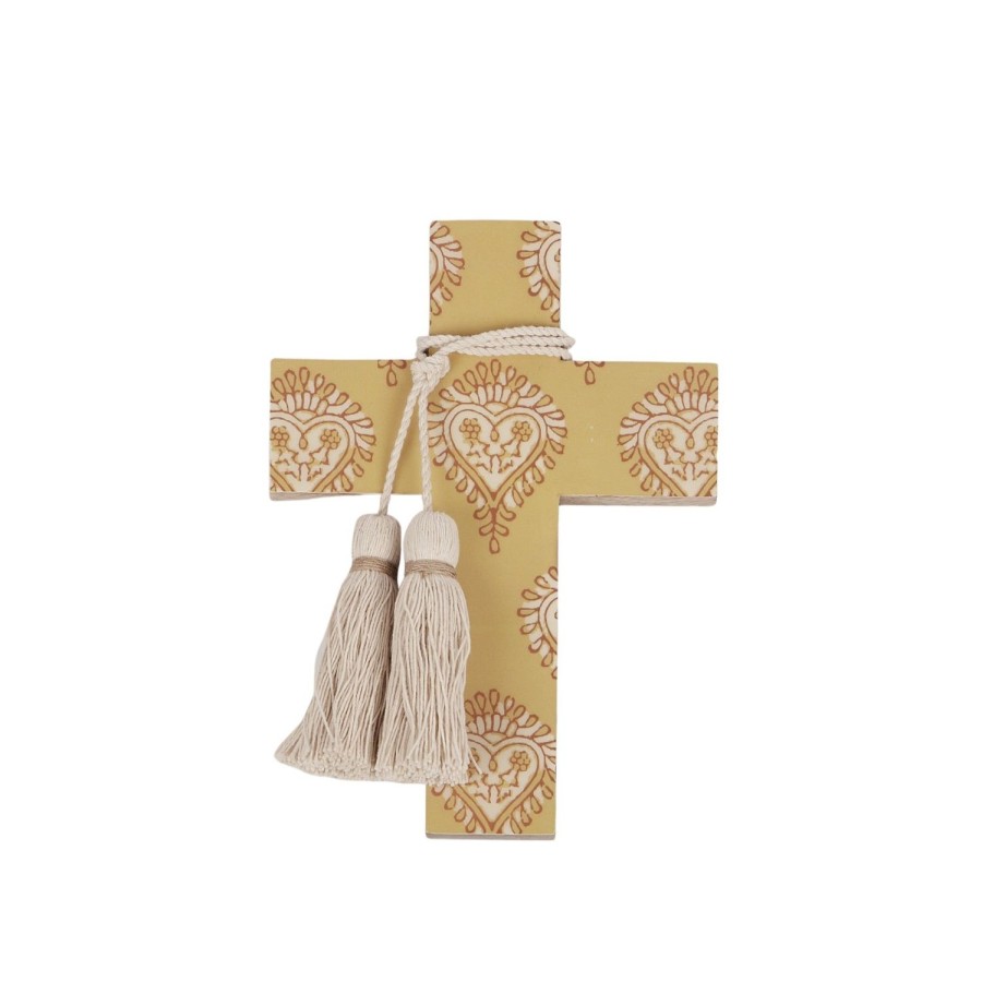 Wall Decor | Coast To Coast Home Amado Wood/Enamel Cross 15X20Cm Butter