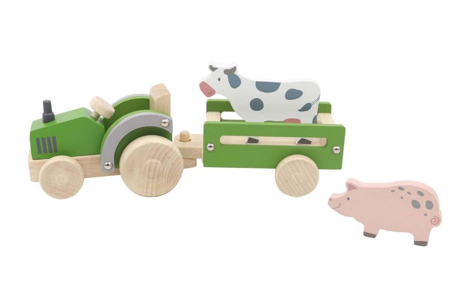 Toys | Eleganter Wooden Tractor With Farm Animals