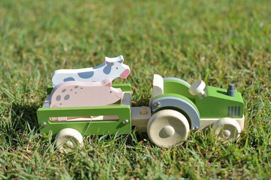 Toys | Eleganter Wooden Tractor With Farm Animals