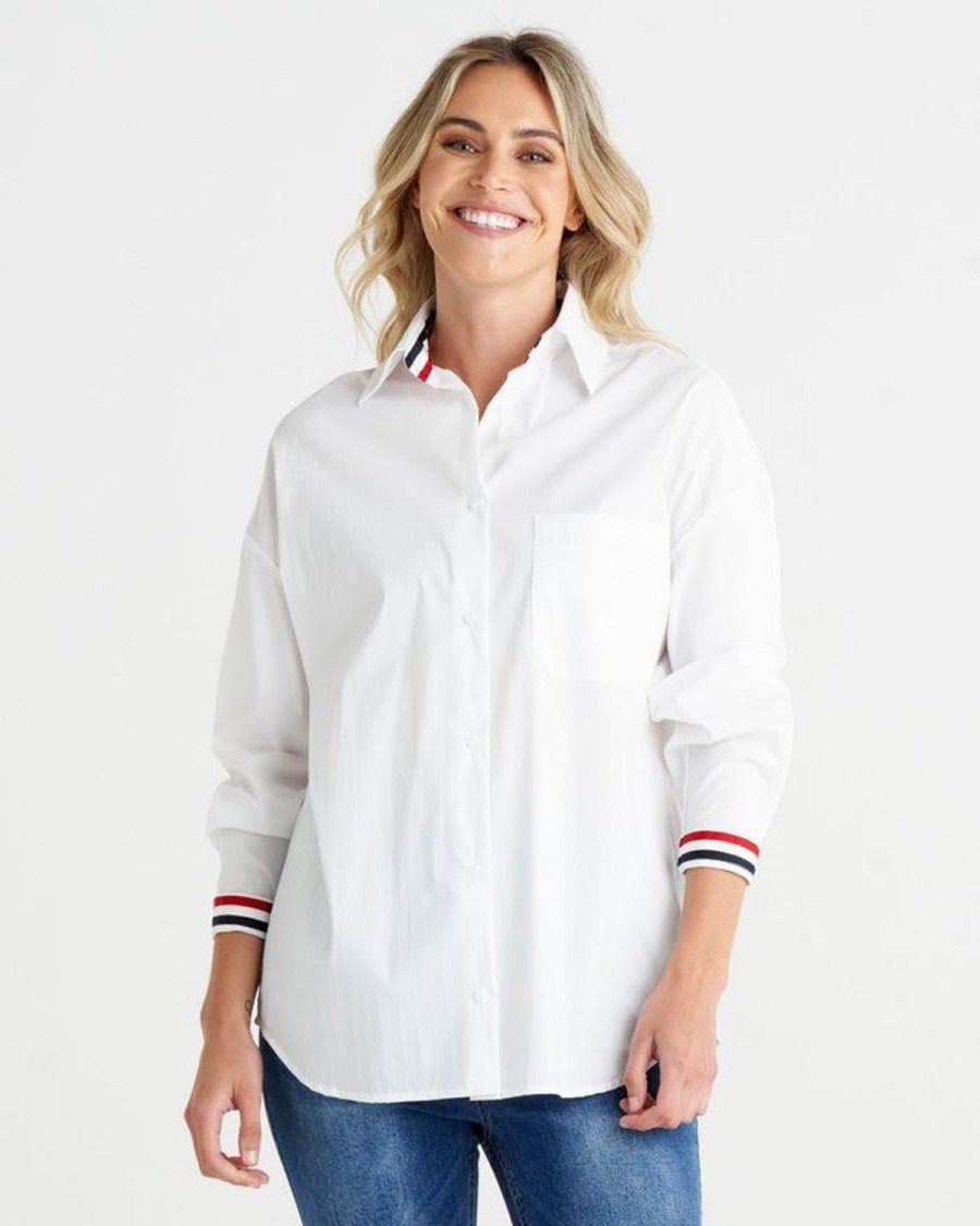 Tops | Betty Basics Saskia Shirt - White