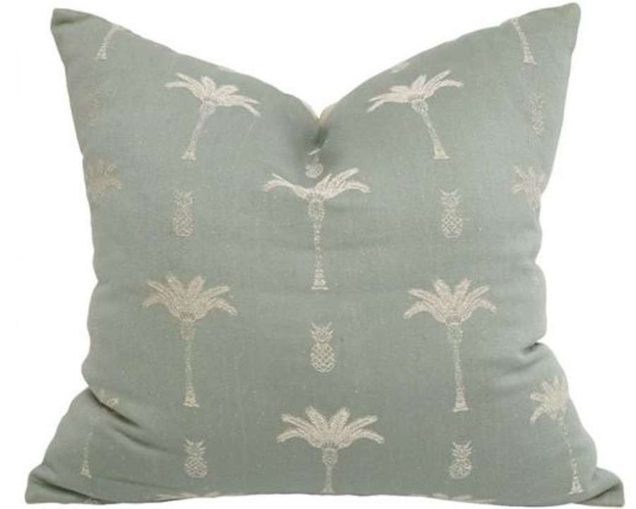 Soft Furnishings | Robert Mark Palm Cotton Silk Viscose Cushion 55X55Cm - Light Sage