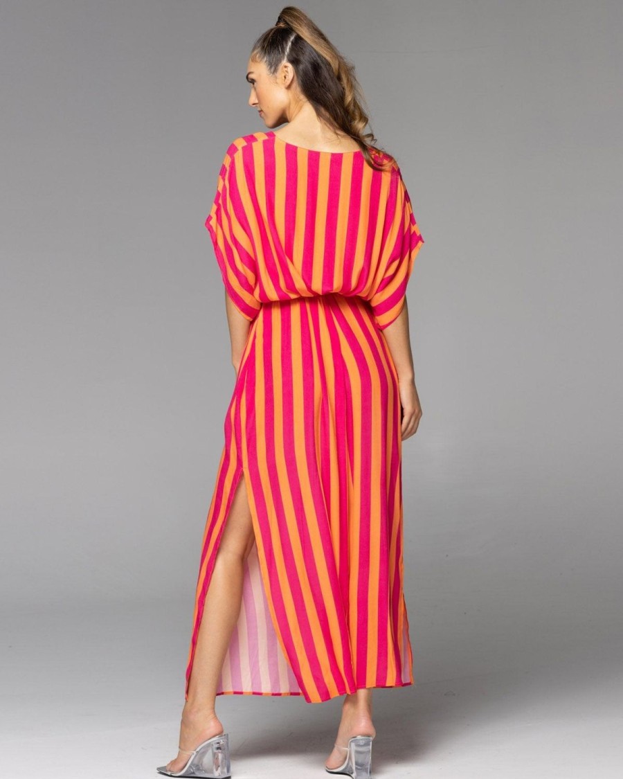 Dresses | Fate + Becker Wonderland Maxi Dress - Pink Orange Stripe