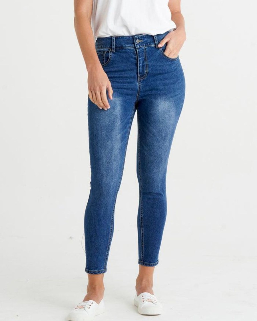 Jeans | Betty Basics Harlem Slim Fit Crop Jean - Indigo Mix