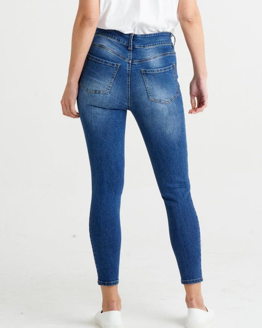 Jeans | Betty Basics Harlem Slim Fit Crop Jean - Indigo Mix