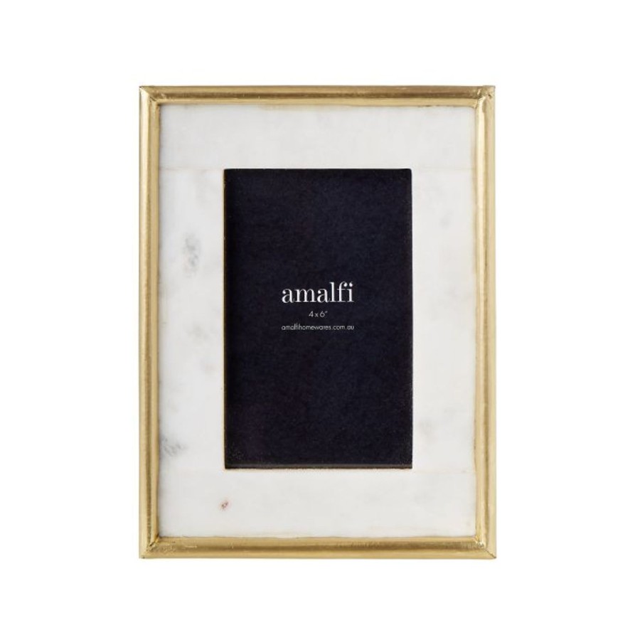 Decor Items | Amalfi Marble & Brass 4X6" Photo Frame