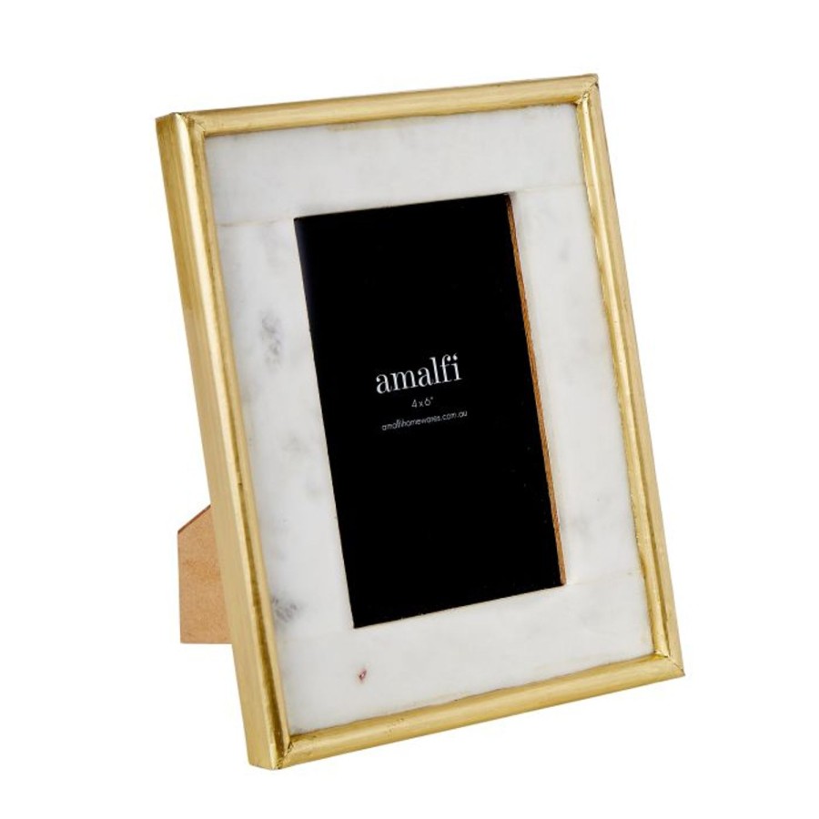 Decor Items | Amalfi Marble & Brass 4X6" Photo Frame