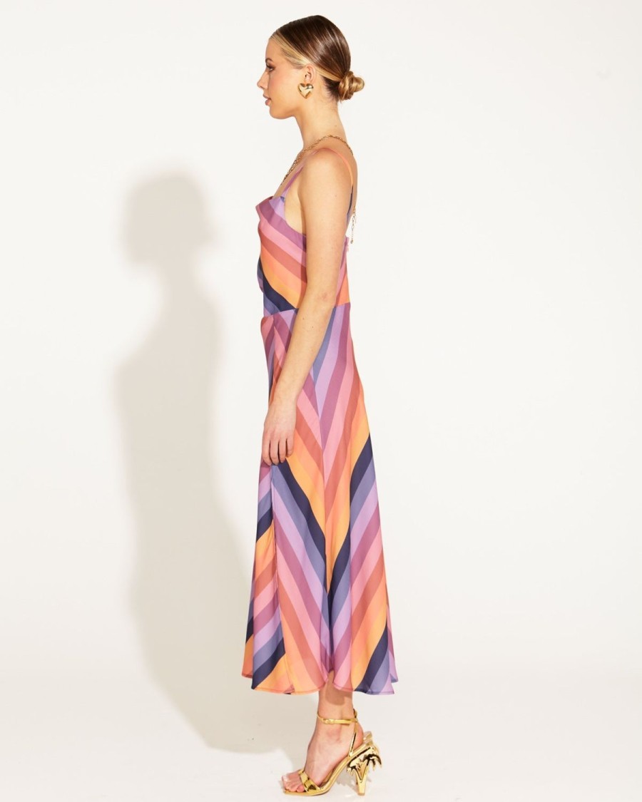 Dresses | Fate + Becker Sunset Dream Slip Dress - Sunset Stripe