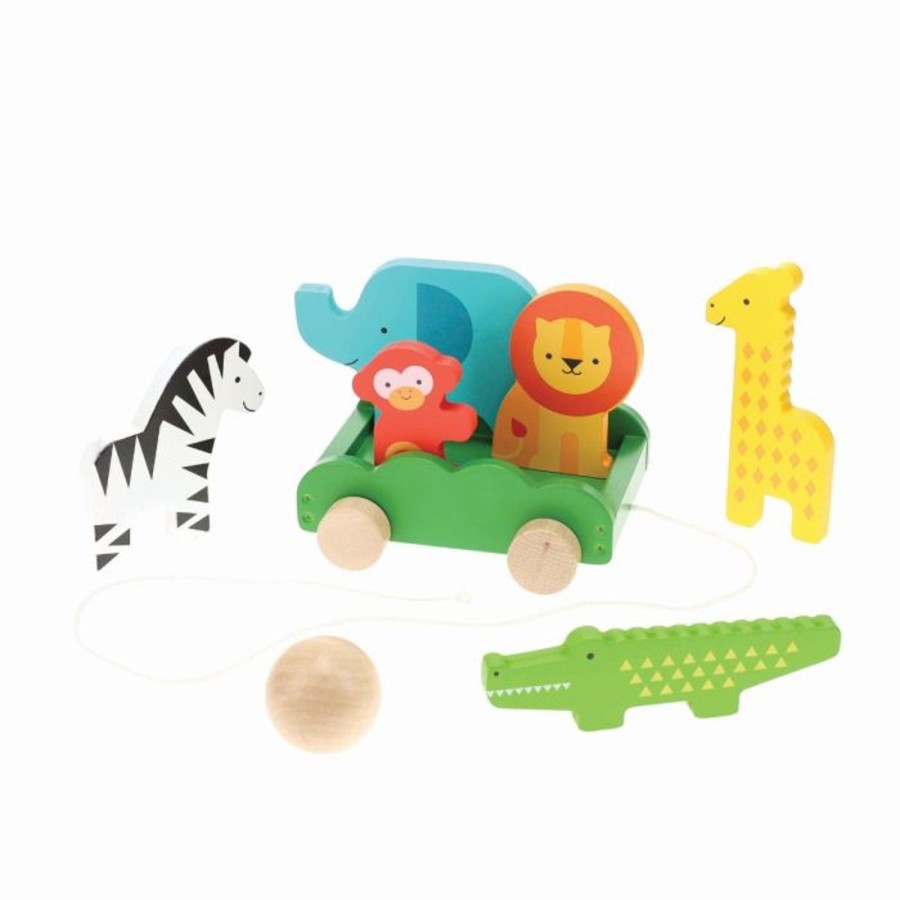 Toys | Petit Collage Safari Animals Wooden Bowling Set