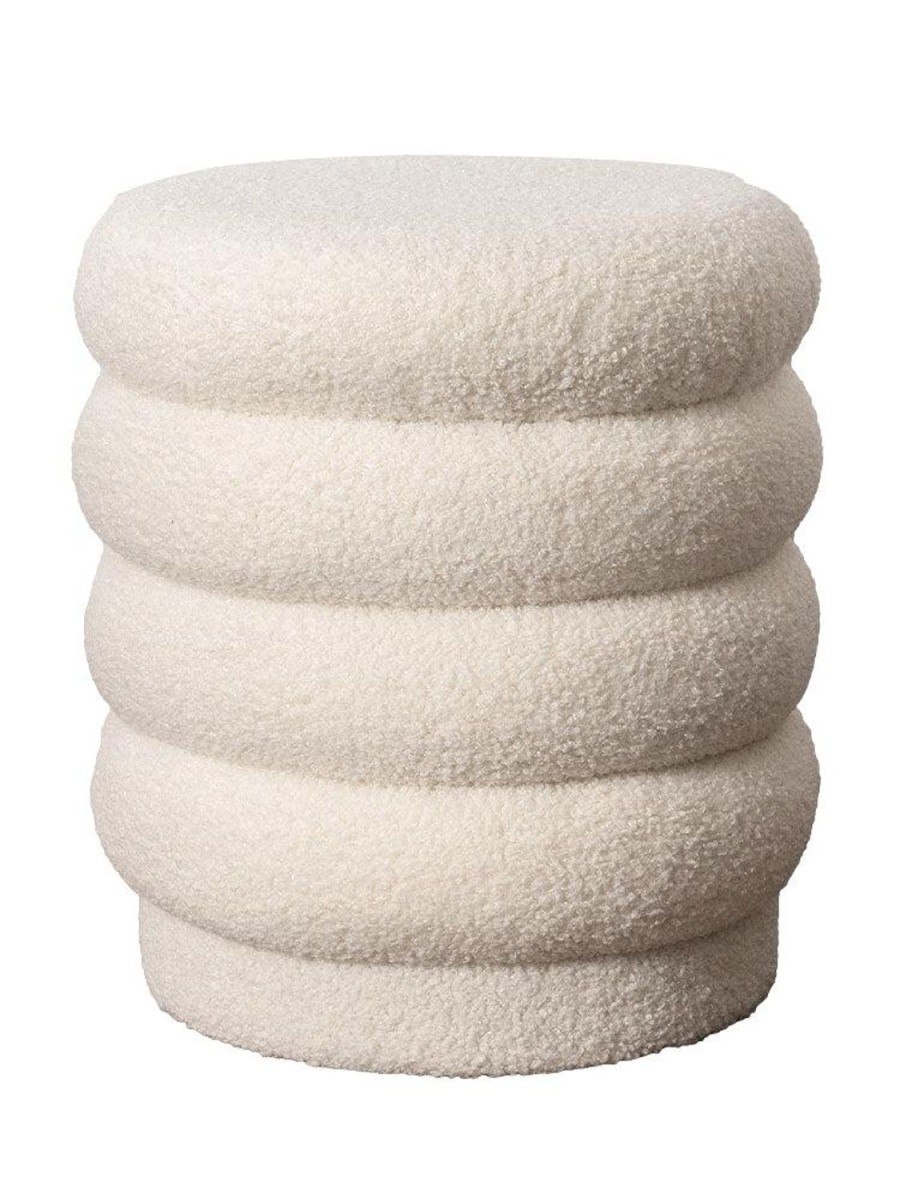 Furniture | Urban Road Lucia Round Boucle Stool - Off White