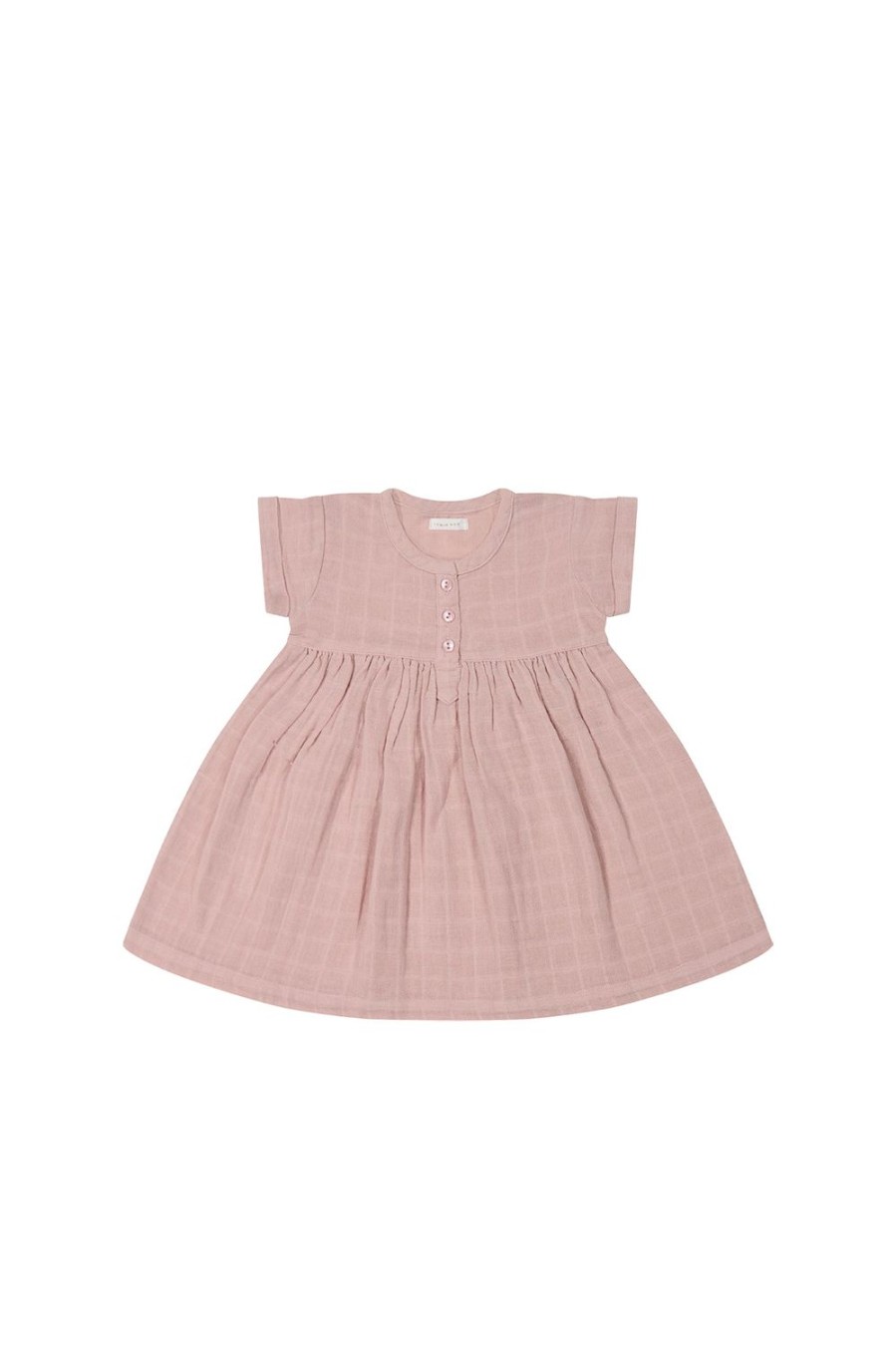 Jamie Kay | Jamie Kay Organic Cotton Muslin Short Sleeve Dress - Powder Pink