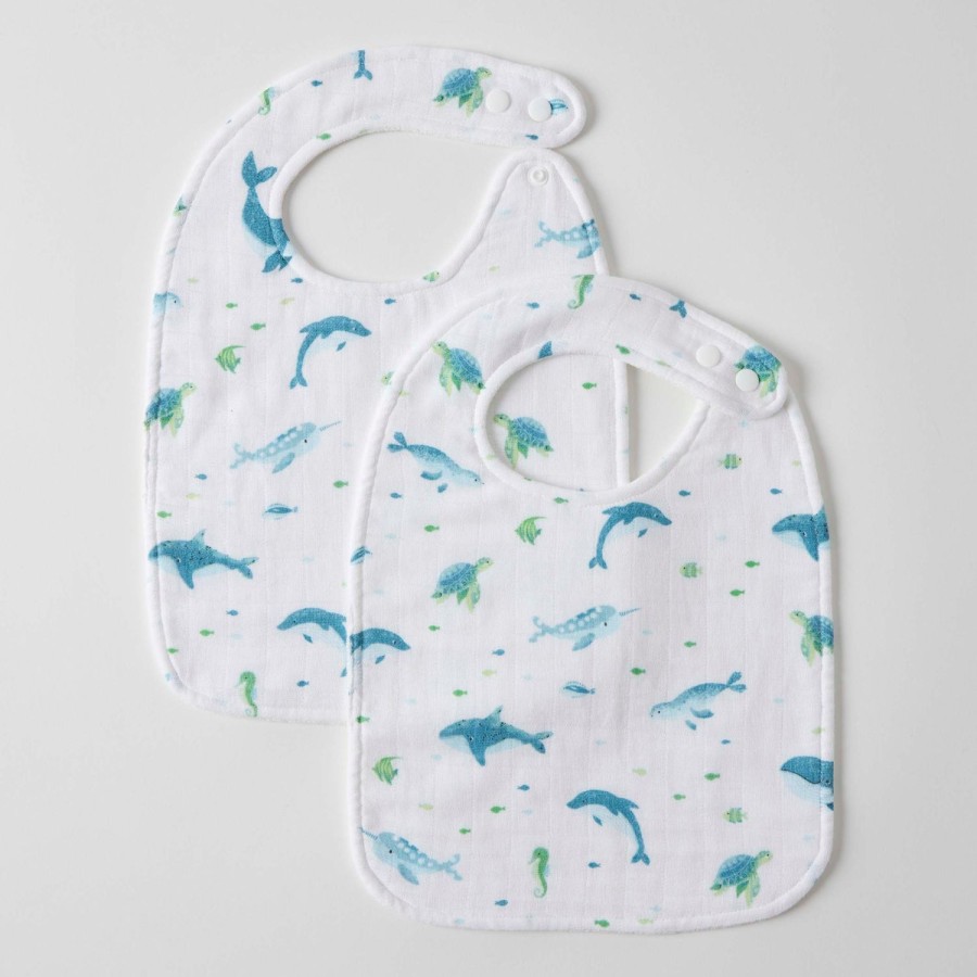 Nursery & Nurture | Pilbeam Living Ocean Buddies Muslin Bib Set Of 2