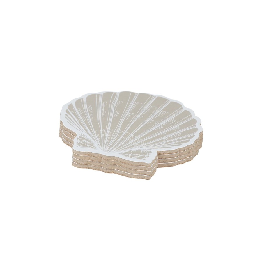 Dining & Entertaining | Coast To Coast Home Clam Set/4 Shell Cork Coaster 10Cm