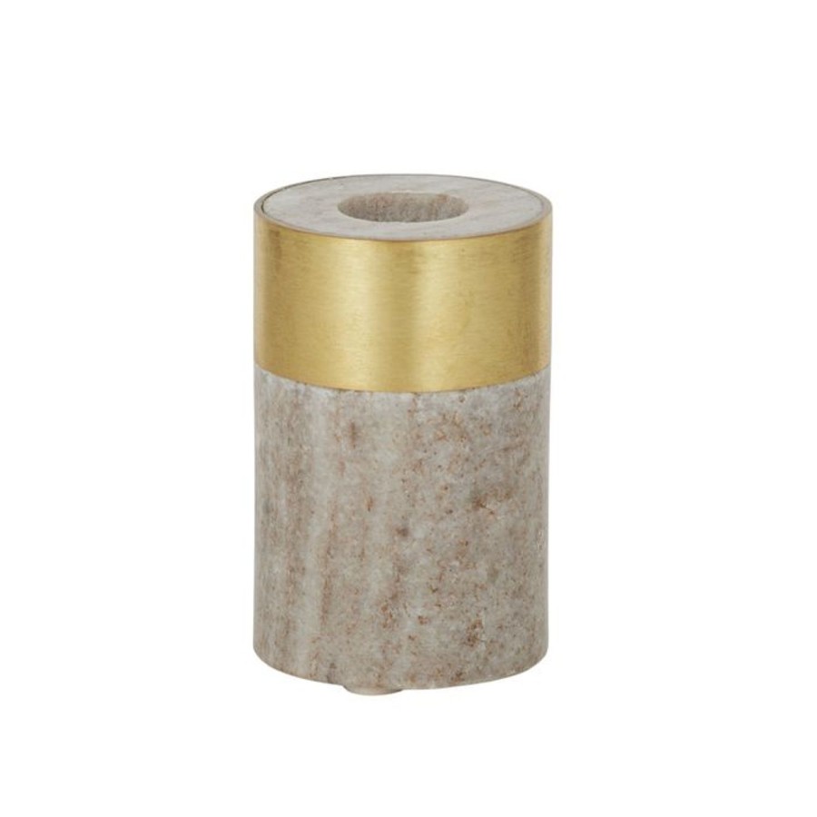 Decor Items | Coast To Coast Home Bei Marble/Brass Candleholder 7Cm