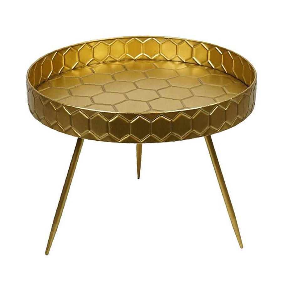 Furniture | Pure Homewares Jack Iron Gold Scale Table Wide