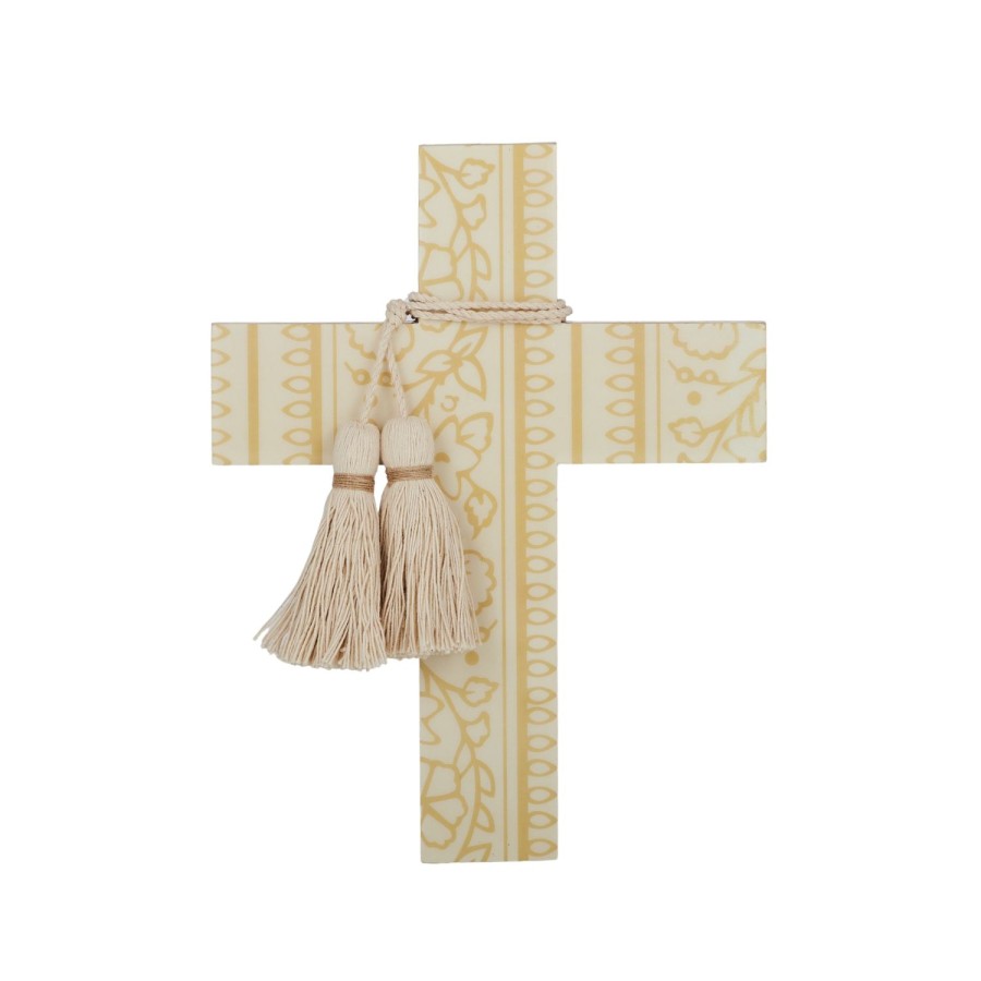 Wall Decor | Coast To Coast Home Vides Wood/Enamel Cross 20X26Cm Butter