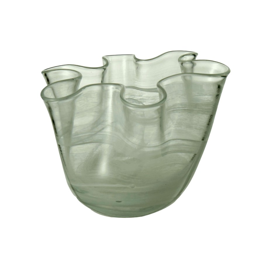 Decor Items | Amalfi Wavy Bowl With Marble Effect - Green