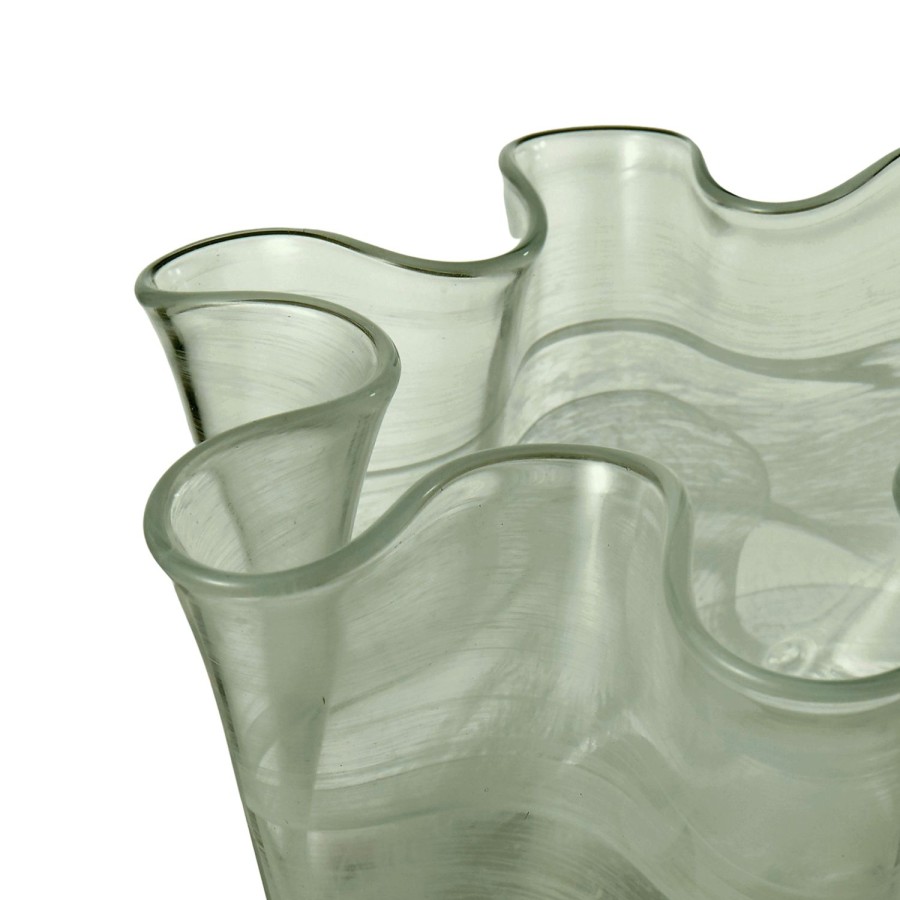 Decor Items | Amalfi Wavy Bowl With Marble Effect - Green