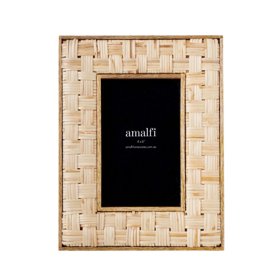 Decor Items | Amalfi Mango Wood & Rattan 4X6"Photo Frame