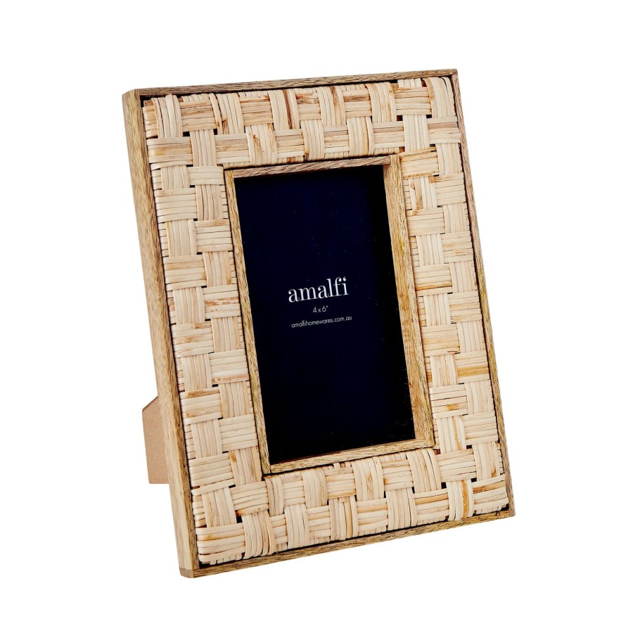 Decor Items | Amalfi Mango Wood & Rattan 4X6"Photo Frame