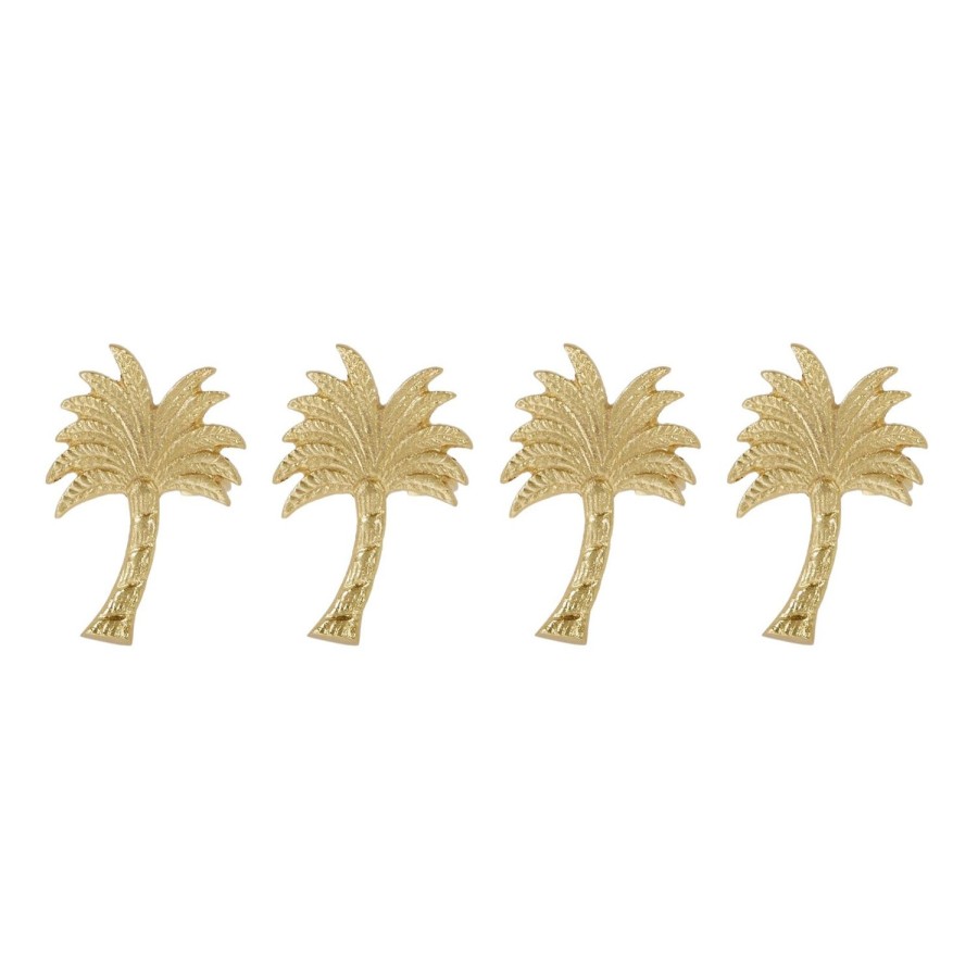 Dining & Entertaining | Coast To Coast Home Kona Set/4 Metal Napkin Rings 7Cm Gold