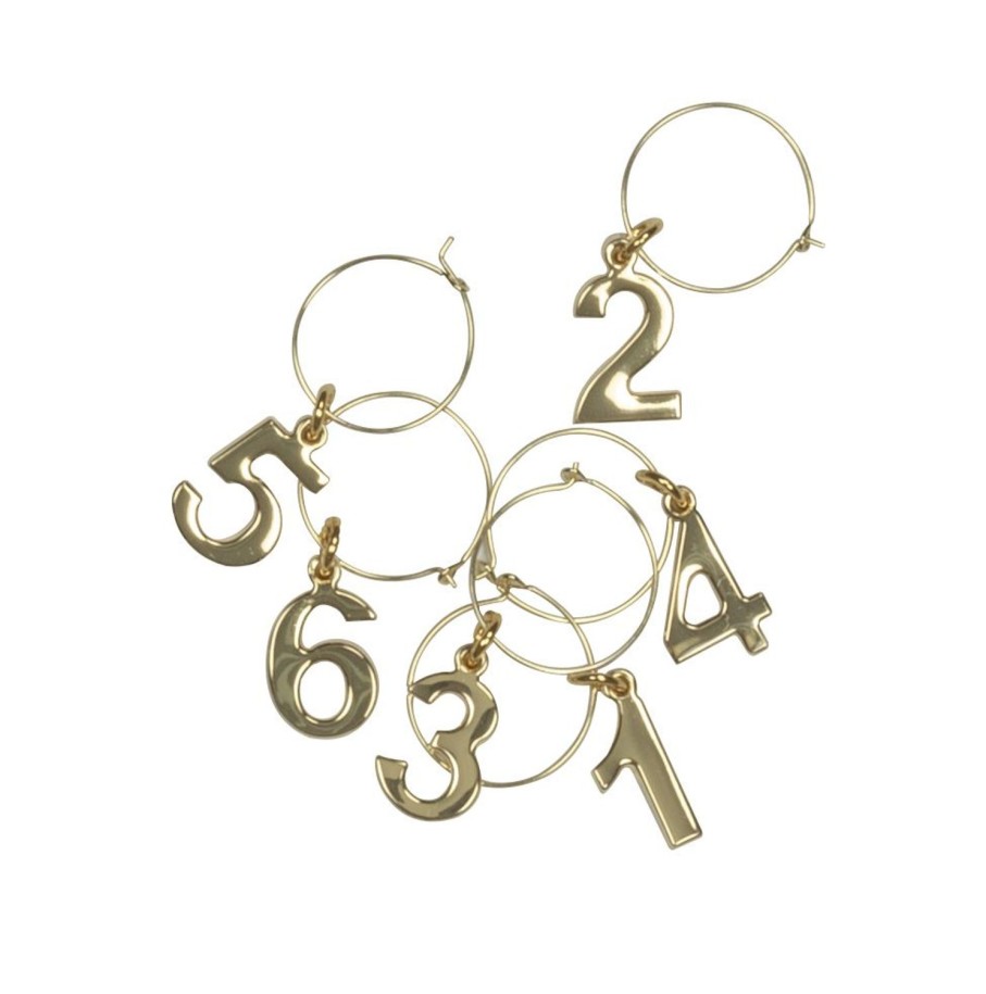 Dining & Entertaining | Davis & Waddell Wine Charms Set/6 - Gold