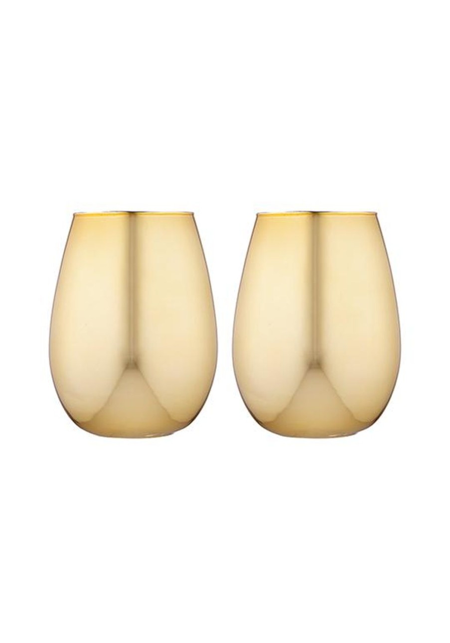 Dining & Entertaining | Tempa Aurora Gold 2Pk Glass Tumbler