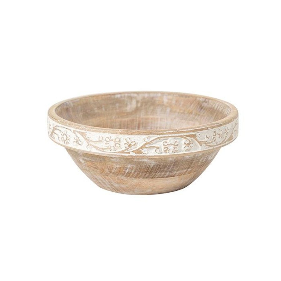 Decor Items | Pure Homewares Yardley Mangowood Whitwash Bowl - Small