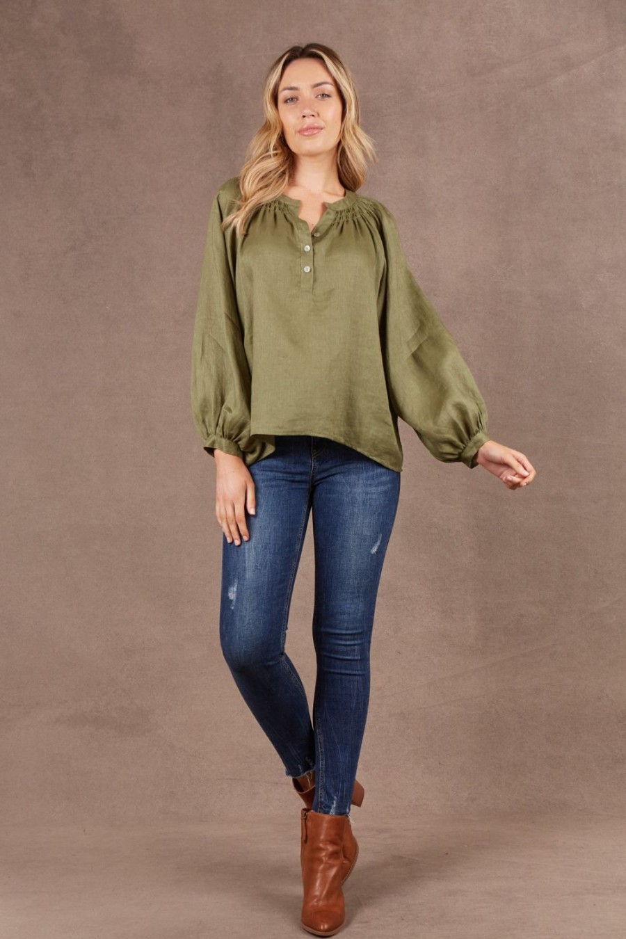 Tops | Eb & Ive Nama Blouse - Fern