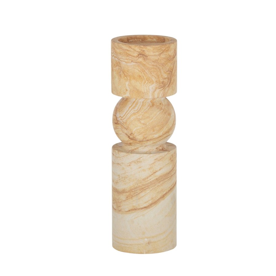 Decor Items | Coast To Coast Home Uma Sandstone Candleholder 9X9X30Cm Tan