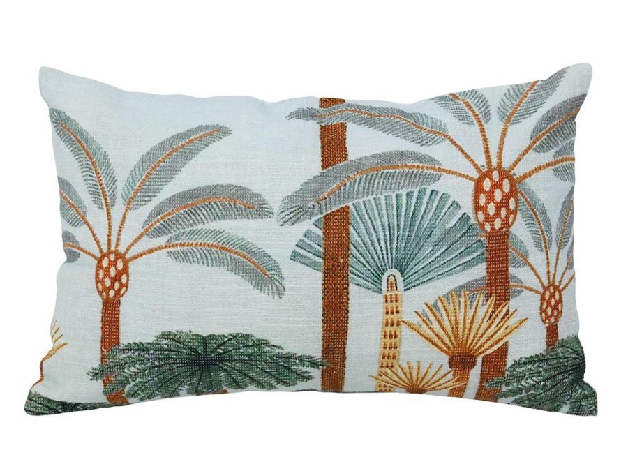 Soft Furnishings | Robert Mark Abstract Palm Cushion With Embroidery 35X50Cm