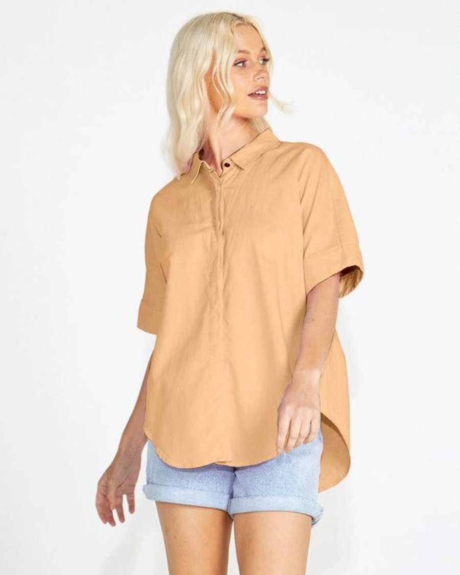 Tops | SASS Aria Classic Shirt - Tan