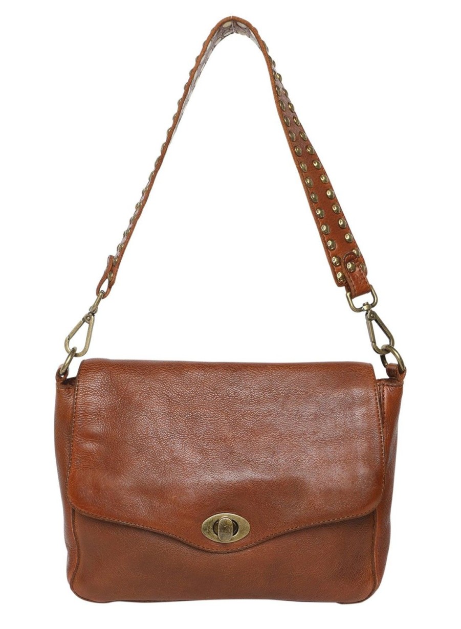 Bags & Clutches | Modapelle Vintage Leather Cross Body/Shoulder Bag - Tan